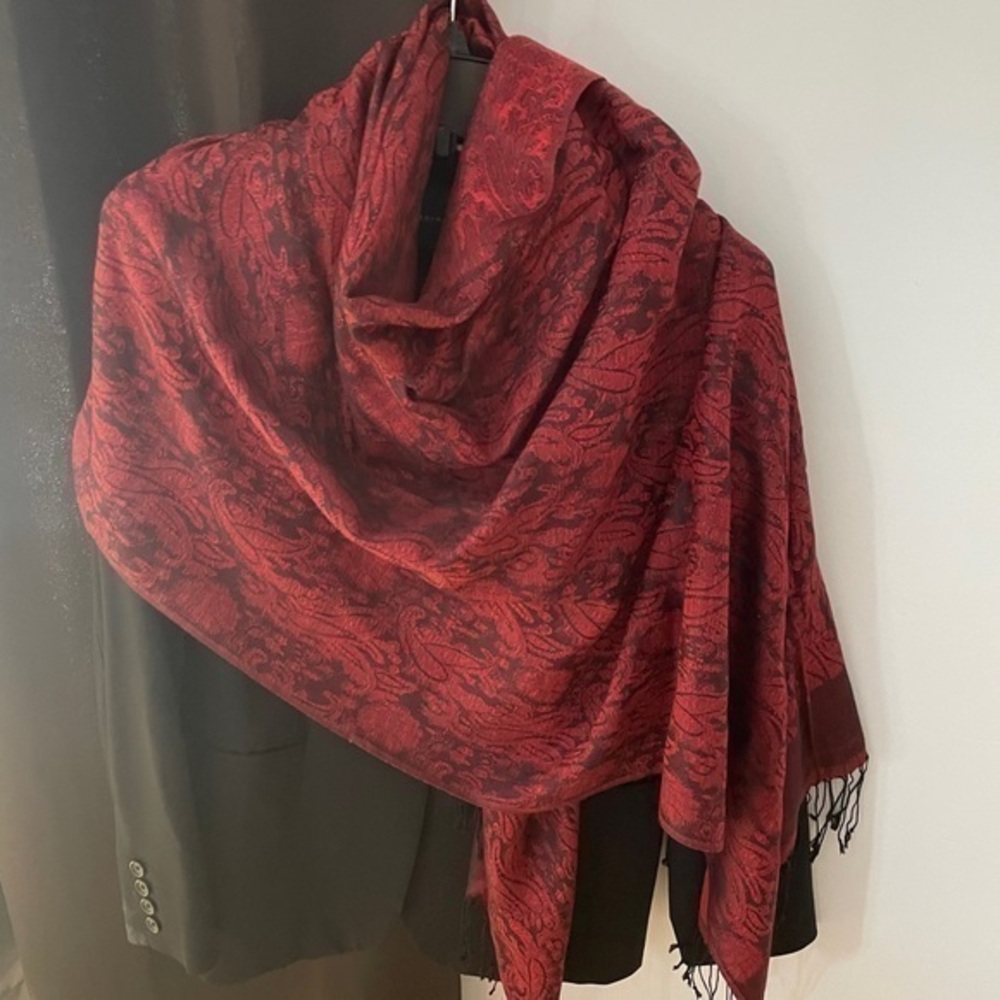 Red and gold shawl